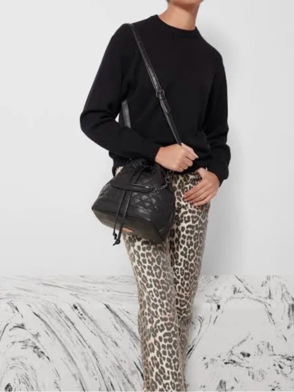 MZ Wallace Black Quilted Small Bucket Bag - Leather